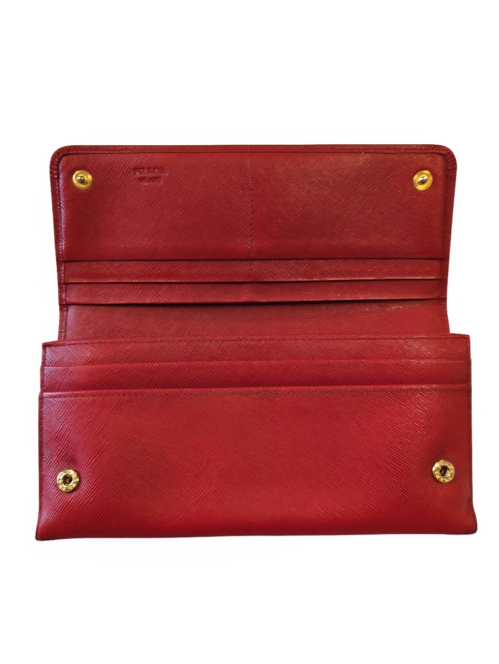 Prada Red Saffiano Leather Bow Wallet - Picture 3 of 13